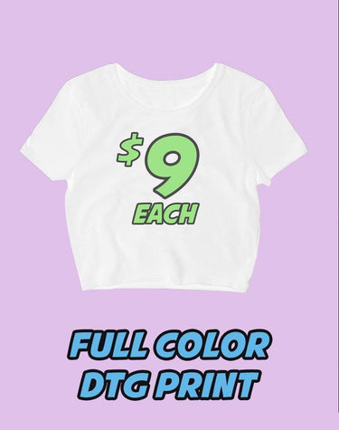 100 White Crop Top Tees - Full Color DTG Print (Women's) - Constantly Create Shop